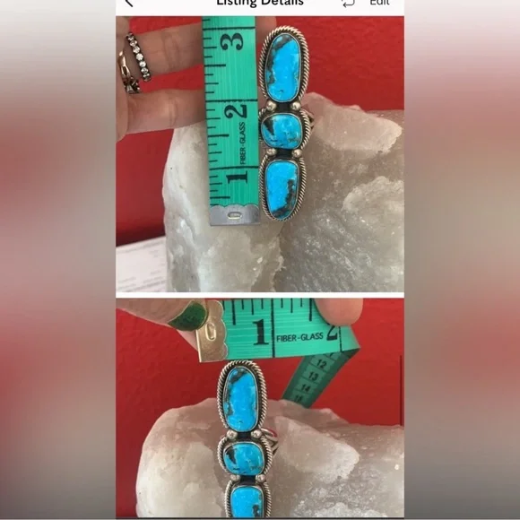 Vintage silver turquoise ring - Picture 8 of 10